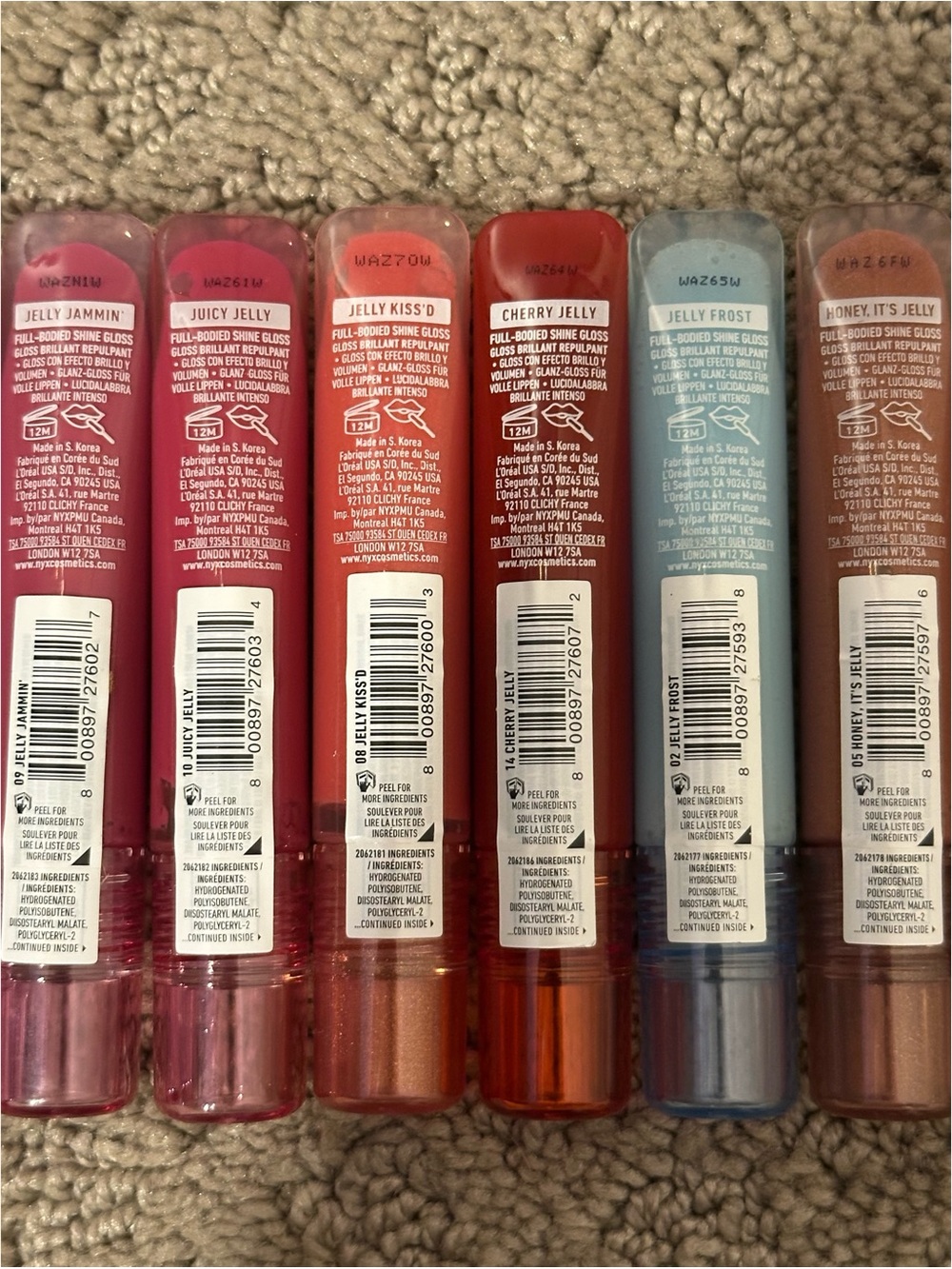 BRAND NEW NYX Professional Makeup Jelly Job Lip Gloss Bundle – 13 Full Glosses - Picture 7 of 8